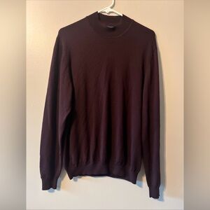 Brooks Brothers Men’s Mock Neck Sweater Extra Fine Italian Merino Wool Large